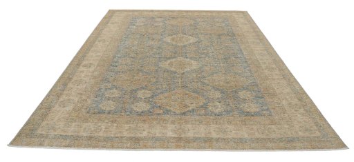 Surface texture of New Kazak rug with natural Wool and intricate pattern