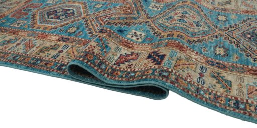 Close-up detail of New Kazak rug from Pakistan showing Wool weave