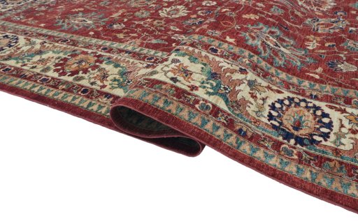 Close-up detail of New Farahan rug from Pakistan showing Wool weave