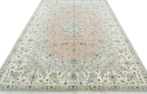 Surface texture of New Kashan rug with natural Wool and intricate pattern