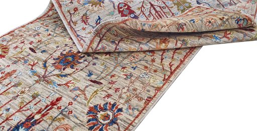 Close-up detail of New Haj-jalili rug from Pakistan showing Wool weave