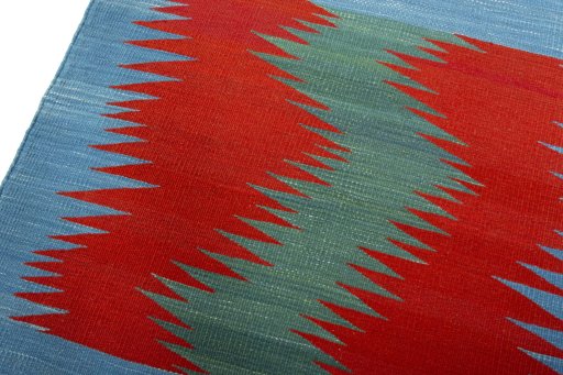 Surface texture of New Kilim Sofre rug with natural Wool and intricate pattern