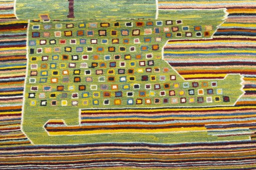 Full view of New Kilim Dastan rug from Turkey, 109 × 80 cm in Multi Color tones