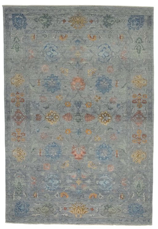 Full view of New Mahli rug from Pakistan, 246 × 170 cm in Gray tones