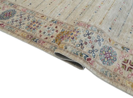 Close-up detail of New Samarkand rug from Pakistan showing Wool weave