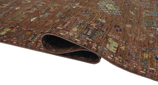 Close-up detail of New Samarkand rug from Pakistan showing Wool weave