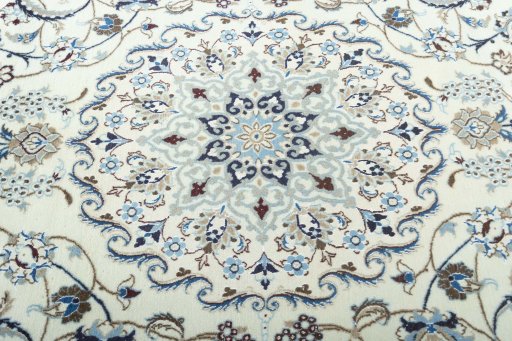 Central medallion detail of 2000s Nain rug from Iran / Persia