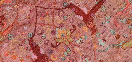 Central medallion detail of New Farahan rug from Pakistan