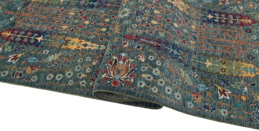 Close-up detail of New Haj-jalili rug from Pakistan showing Wool weave