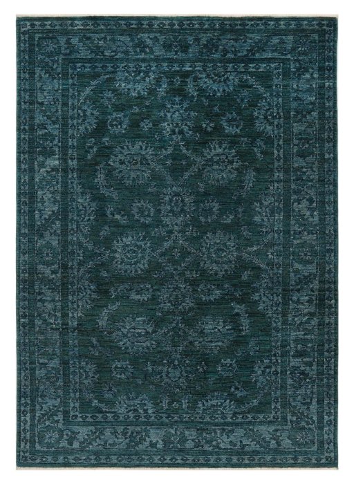 Full view of New Farahan rug from Pakistan, 203 × 149 cm in Green tones