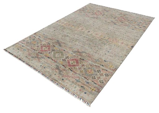 Close-up detail of New Samarkand rug from Pakistan showing Wool weave