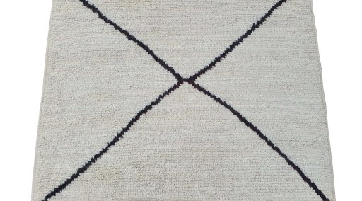 Surface texture of New Morocco rug with natural Wool and intricate pattern
