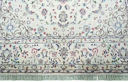 Full view of 2000s Nain rug from Iran / Persia, 300 × 197 cm in Beige tones