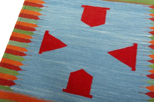 Surface texture of New Kilim Sofre rug with natural Wool and intricate pattern