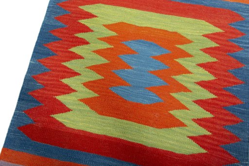 Surface texture of New Kilim Sofre rug with natural Wool and intricate pattern