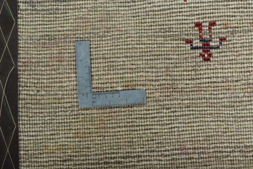 Full view of New Persian Gabbeh rug from Iran / Persia, 80 × 65 cm in Beige tones