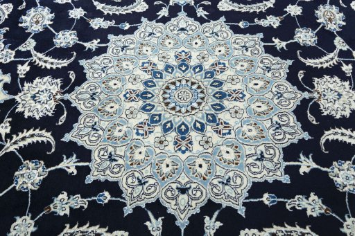 Central medallion detail of New Nain rug from Iran / Persia