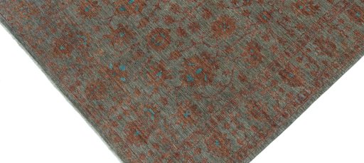 Backside of handmade New Farahan rug showing knot structure and weave density