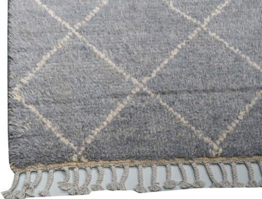 Close-up detail of New Morocco rug from Pakistan showing Wool weave