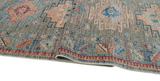 Close-up detail of New Kazak rug from Pakistan showing Wool weave