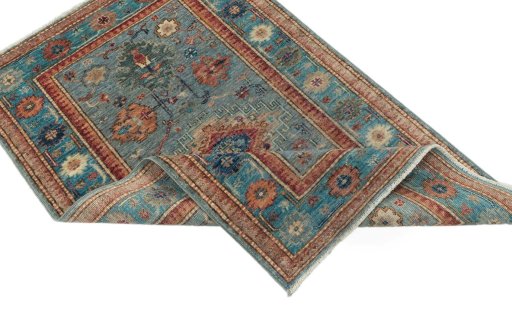 Central medallion detail of New Kazak rug from Pakistan