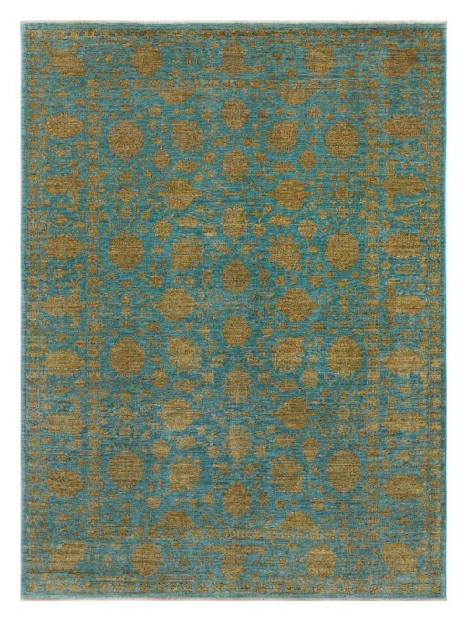 Full view of New Farahan rug from Pakistan, 240 × 169 cm in Blue tones