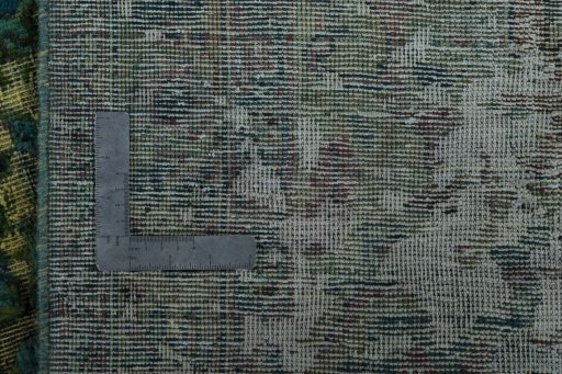 Close-up detail of 1970s Vintage rug from Pakistan showing Wool weave