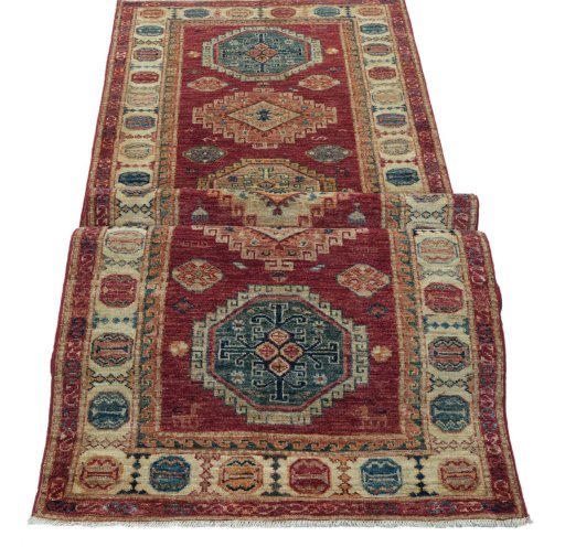 Central medallion detail of New Kazak rug from Pakistan