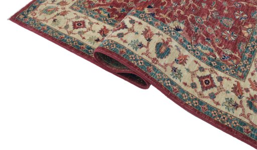 Close-up detail of New Farahan rug from Pakistan showing Wool weave