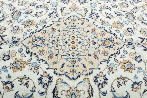 Central medallion detail of 2000s Kashan rug from Iran / Persia