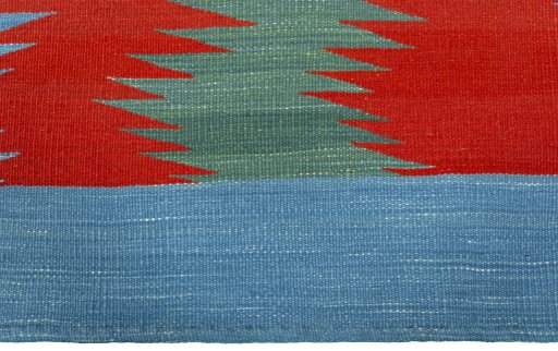 Central medallion detail of New Kilim Sofre rug from Turkey