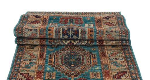 Central medallion detail of New Kazak rug from Pakistan
