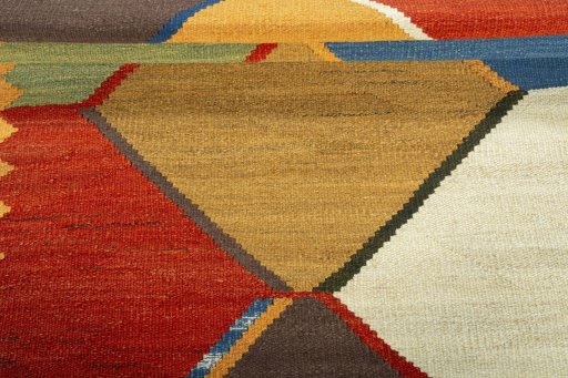 Full view of New Modern Design rug from Turkey, 190 × 105 cm in Multi Color tones