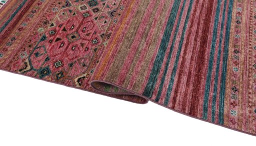 Close-up detail of New Samarkand rug from Pakistan showing Wool weave