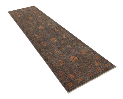 Corner detail of New Farahan rug showing border pattern and Wool pile
