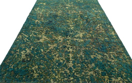 Surface texture of 1970s Vintage rug with natural Wool and intricate pattern