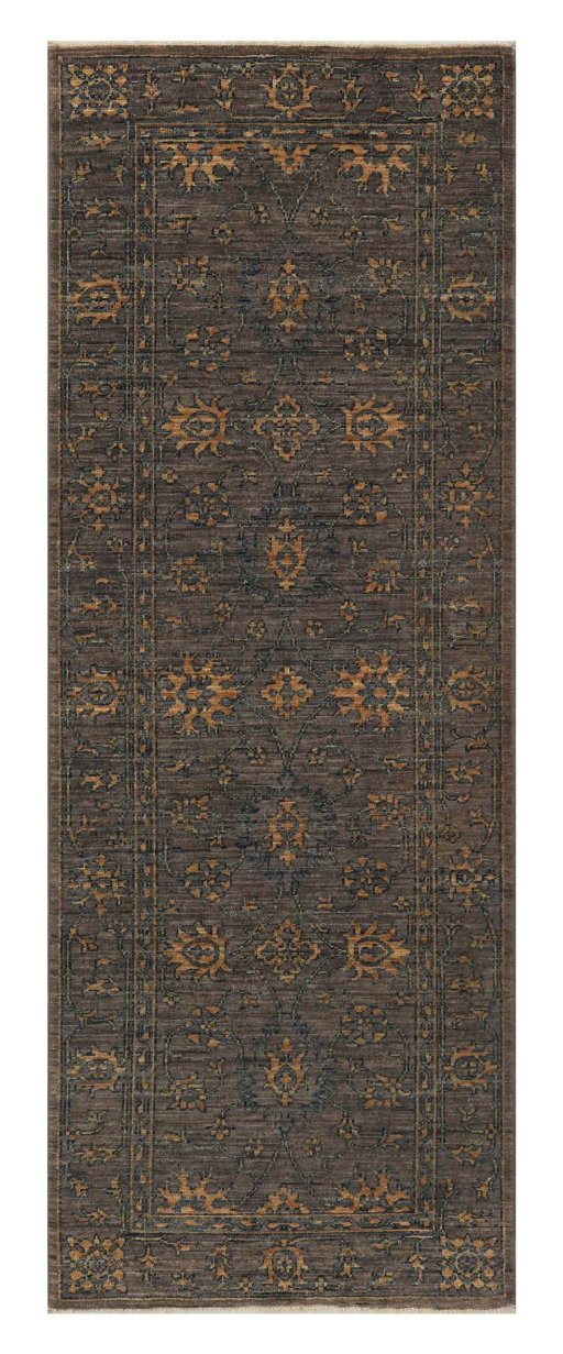Full view of New Farahan rug from Pakistan, 189 × 70 cm in Brown tones