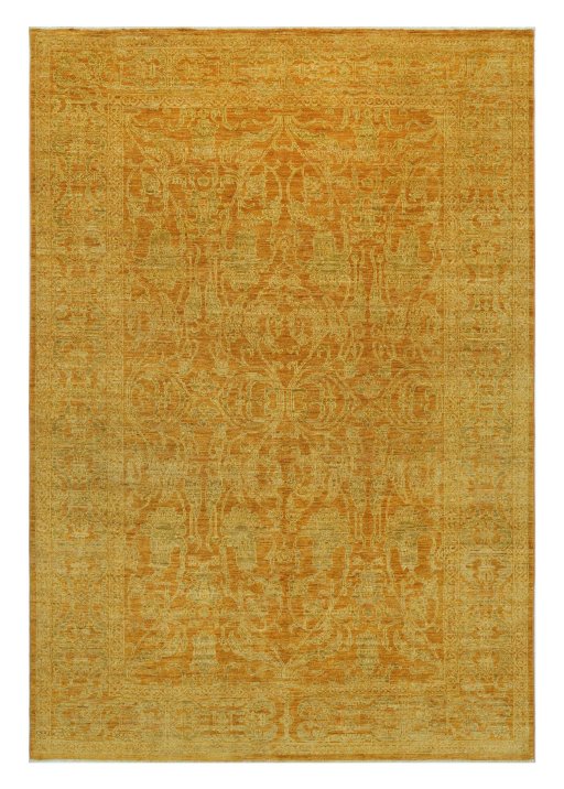 Full view of New Farahan rug from Pakistan, 293 × 202 cm in Yellow tones