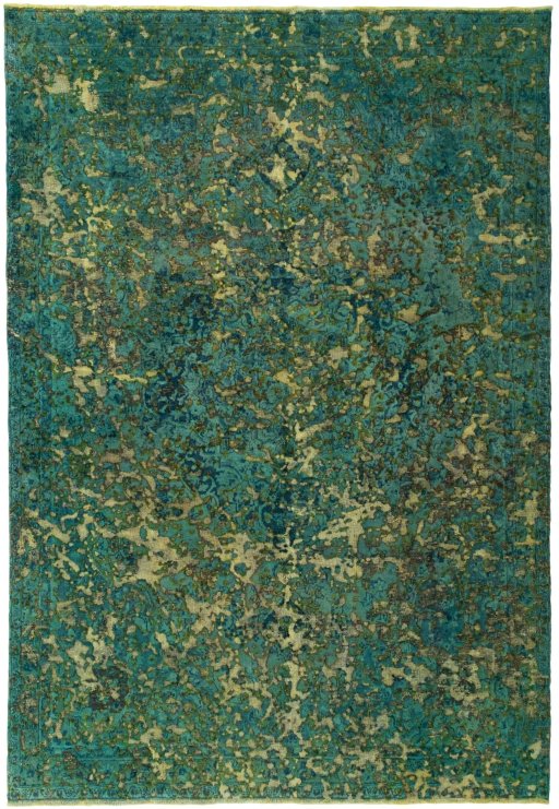 Full view of 1970s Vintage rug from Pakistan, 293 × 202 cm in Yellow tones