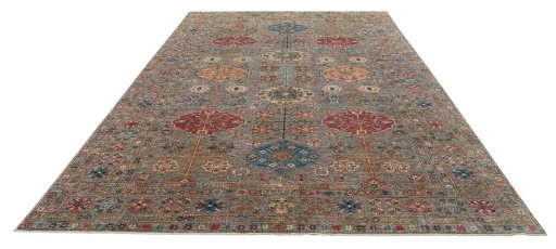 Surface texture of New Kazak rug with natural Wool and intricate pattern