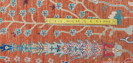 Full view of New Haj-jalili rug from Pakistan, 358 × 277 cm in Red tones