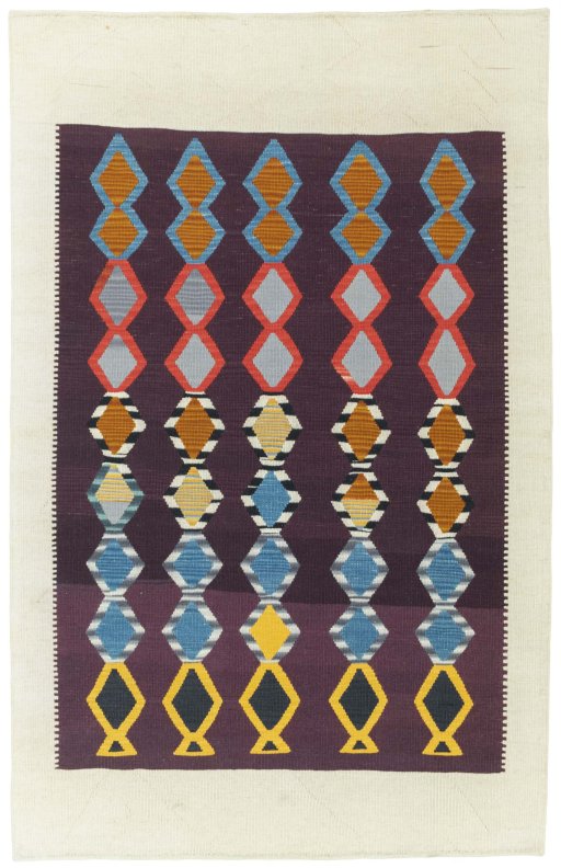 Full view of New Modern Design rug from Turkey, 199 × 127 cm in Red tones
