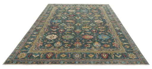 Surface texture of New Kazak rug with natural Wool and intricate pattern