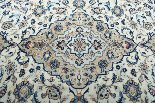 Central medallion detail of 2000s Kashan rug from Iran / Persia