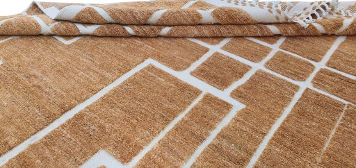 Close-up detail of New Morocco rug from Pakistan showing Wool weave