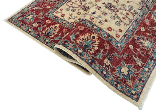 Close-up detail of New Farahan rug from Pakistan showing Wool weave