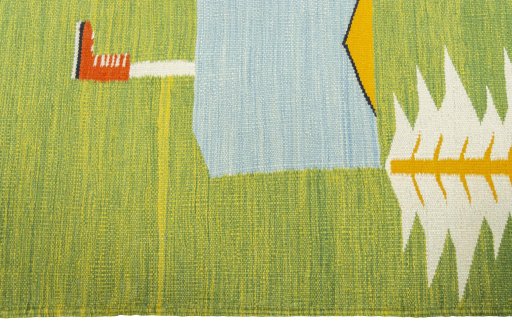 Close-up detail of New Kilim Dastan rug from Turkey showing Wool weave