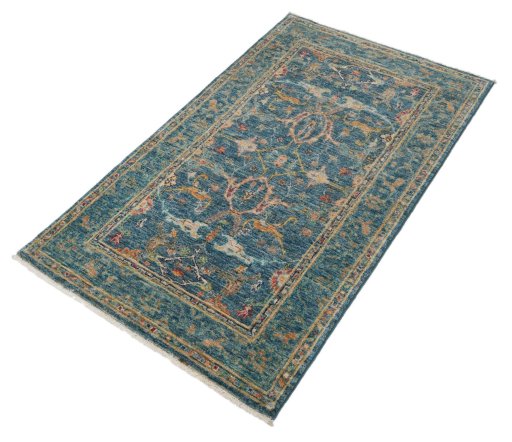 Close-up detail of New Farahan rug from Pakistan showing Wool weave
