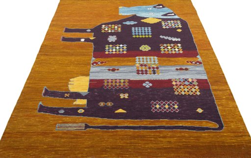 Close-up detail of Unknown Kilim Dastan rug from Turkey showing Cotton weave