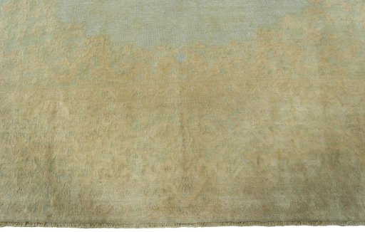 Full view of 1970s Vintage rug from Pakistan, 358 × 296 cm in Green tones